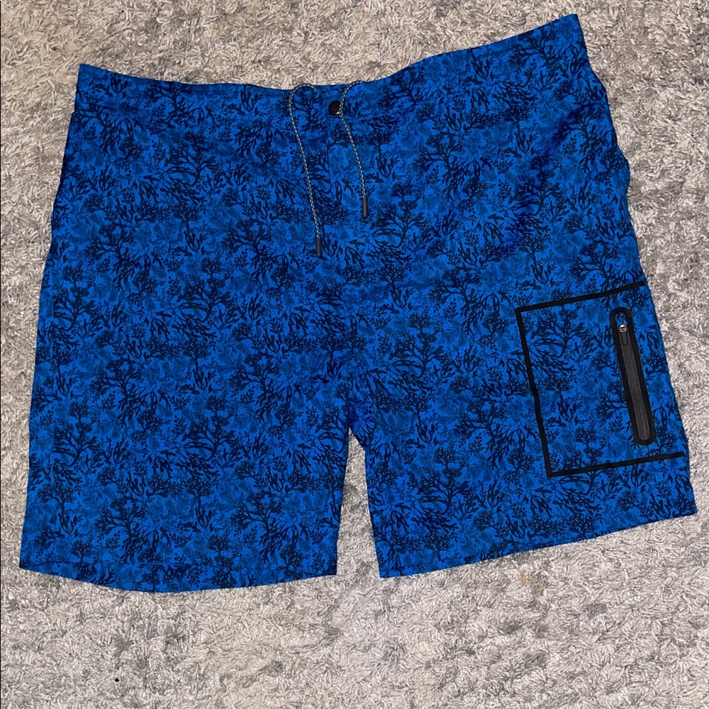 Mack Weldon Blue Floral Men's Swim Shorts
